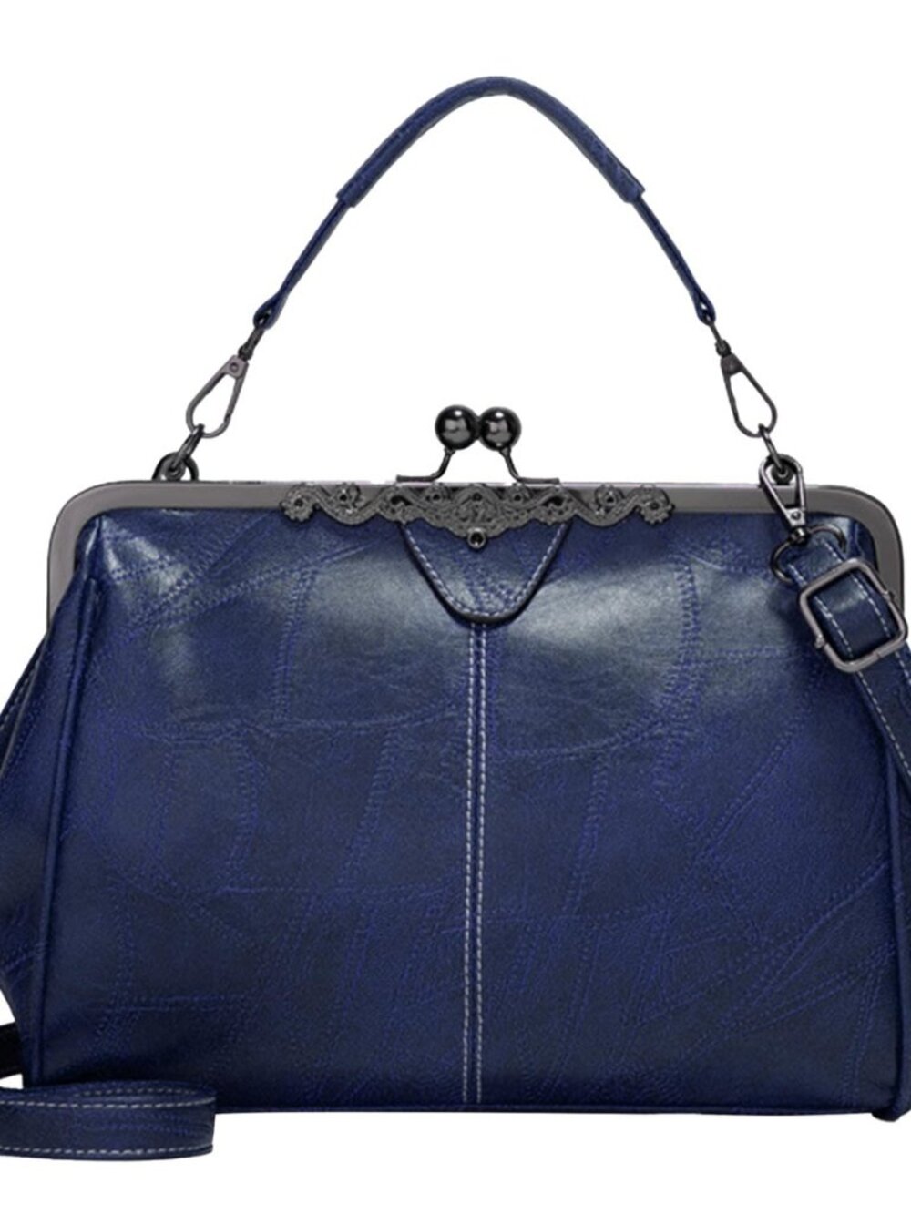 Crossbody Purse for Women, Vintage Kiss Lock Satchel